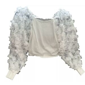 Elegant White Ruffle Sleeve Blouse